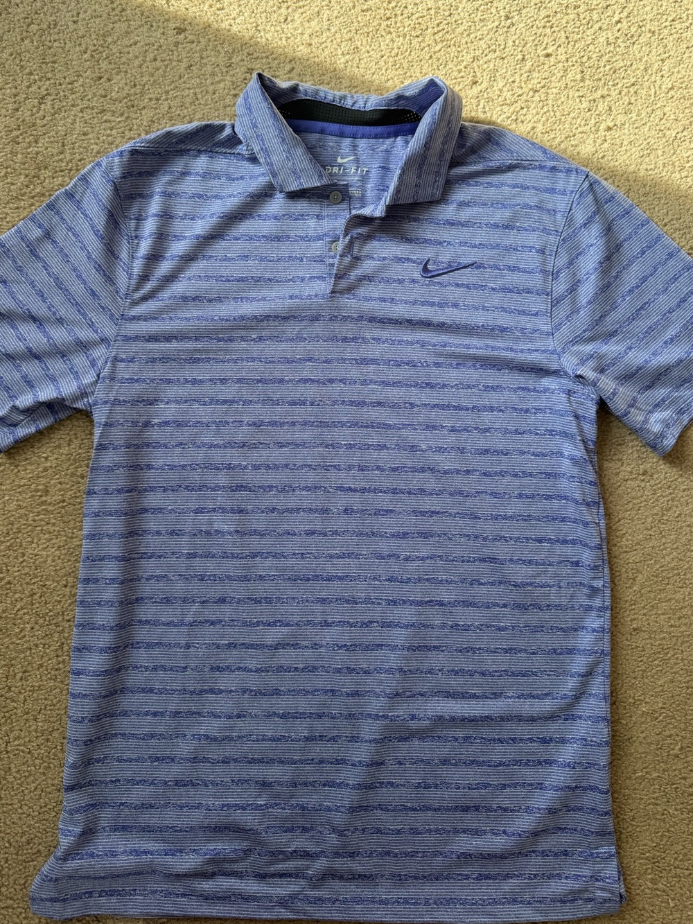 Nike Men’s Blue Striped Polo Golf Shirt